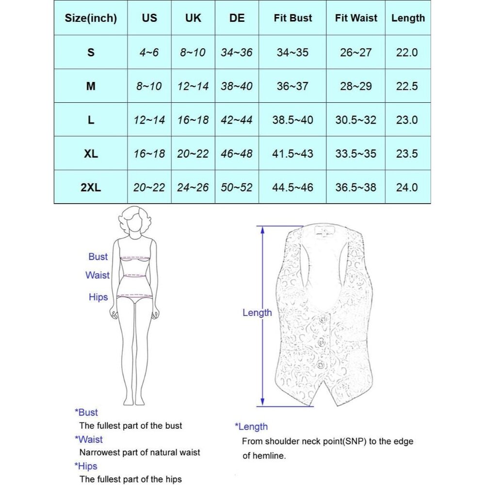 Womens Waistcoat Vest Vintage Steampunk Dress Racerback Jacquard Jacket - Picture 7 of 7
